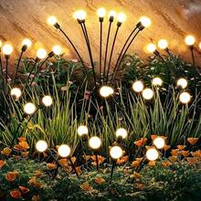 太陽能螢火蟲燈 60LED*6入/40LED*4入 戶外太陽能燈 IP65防水 適用於花園、露台、庭院、陽台裝飾(暖白色) - 地插螢火蟲 - 查看 2
