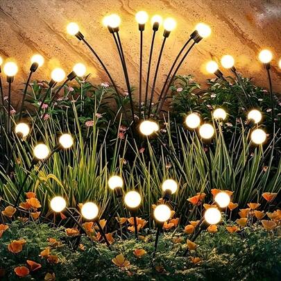 Solar Firefly Light, 40LED*4 Packs Solar Light Outdoor IP65 Waterproof Outdoor For Garden, Patio, Courtyard, Balcony Decorative (Warm White)