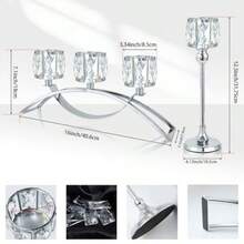 3 Arms Crystal Bowl Tealight Candelabra Votive Candle Stand Wedding Centerpieces For Tables Crystal Candlestick Centerpiece Table Decorations Set Of Sier - Set Of Silver - View 3
