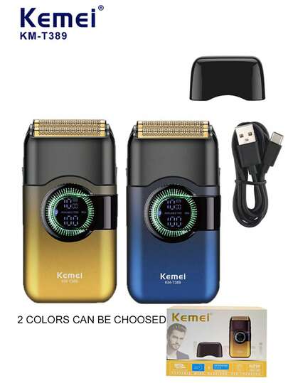 Kemei 时尚彩色电动剃须刀，男士剃须刀，胡须修剪器，专业男士剃须刀，男士礼物，生日礼物
