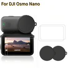 适用于 OSMO NANO 的 4 合 1 相机保护套装（2 片钢化玻璃屏幕保护膜 + 2 个硅胶镜头盖） - 防刮高透光相机配件，适用于 OSMO NANO - 9H 硬度钢化玻璃屏幕保护膜可有效防止钥匙或硬币刮伤，可拆卸硅胶镜头盖 - 柔软灵活的硅胶盖为镜头提供额外保护，易于安装 - 查看 3