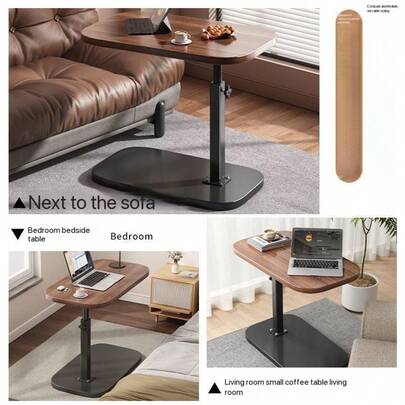1pc Adjustable Side Table, Living Room Sofa Small Table, Mobile Coffee Table, Bedroom Bedside Table, Minimalist Portable Multifunctional Side Table, Adjustable Computer Desk, Adjustable Coffee Table