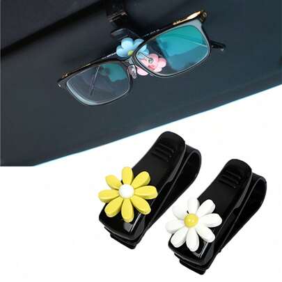 2 piezas Clip para visera de coche con estilo lindo y fresco, soporte de gafas práctico y de moda - regalo perfecto para amigos