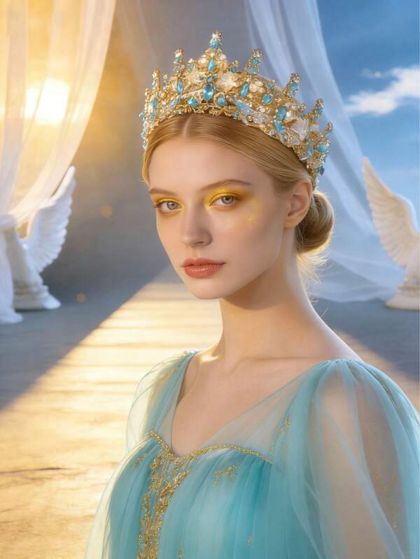 1 chiếc vương miện hoa đính đá sang trọng dành cho nữ, phụ kiện đội đầu cô dâu trong đám cưới, phụ kiện tóc dự tiệc/sự kiện.