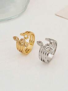 Music Note Design Cuff Ring, Adjustable Open Ring, Stackable Rings, Fashion Jewelry, Fashion Accessory For Party, Music Lover, Daily Clothing Decor,  All-Match & Exquisite Jewelry For Birthday Gift - Gold - View 4