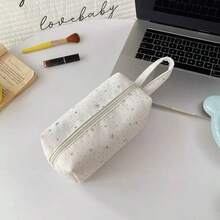 1pc Star Polka Dot Minimalist Cute Pencil Case, Student Stationery Starry Dotted High-Quality Zipper Storage Bag - Pencil Case - View 7