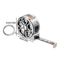 1个迷你镂空钥匙扣卷尺 - 2米钢卷尺，便携式小型卷尺，紧凑型家用钥匙扣卷尺，优雅小型钢尺，公制和英制双刻度，多功能钢卷尺，礼品尺 - 2米 - 查看 12