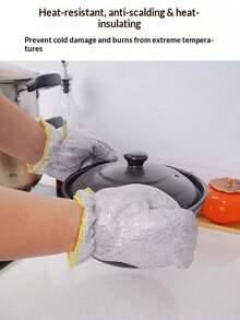 2/4 Sets Of High-Quality Steel Wire Dishwashing Gloves, With PVC Material Inside, Are Anti-Slip, Lightweight And Durable. They Are Suitable For Kitchen, Bathroom, Toilet And Outdoor Cleaning, Household Chores, Bathroom Cleaning, Anti-Slip Grips, Ergonomic Fit, Durable Materials, Reinforced Stitching, Cleaning Supplies, And Household Necessities - Reusable - View 9