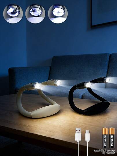 Rechargeable LED Neck Hanging Light, 360° Rotatable Neck Lamp For Home, Office, Reading, Outdoor, Camping, Emergency Use