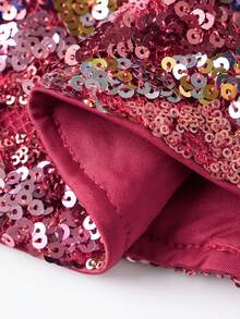 Women Sequin Tank Tops Slim Contrast Sparkly V Neck Sleeveless Vest Stylish Summer Streetwear - Rojo - Ver 9