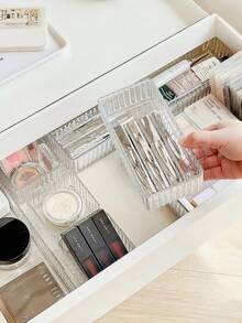 7/6pcs Transparent Drawer Style Storage Boxes, Makeup Organizer, Drawer Divider Tool, Bathroom Essentials, Bedroom Must-Have, Travel Essential, Back To School - Clear - View 6