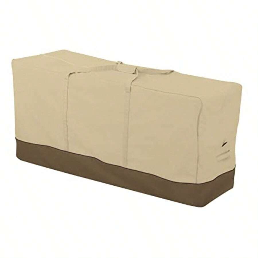 Classic Accessories Veranda - Bolsa de Almacenamiento para cojín y Funda de Patio Resistente al Agua 60 Pulgadas Fundas para Muebles de Patio - Pebble/Corteza/Tierra - Ver 1