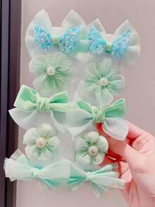 10pcs Butterfly & Flower Hair Clips For Women (No Packaging Card) - Multicolor - View 2