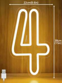 0-9 Number LED Neon Light, USB Powered, Birthday Wedding Party Wall Decor Light - 彩色 - 查看 14
