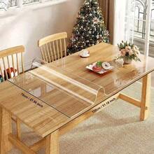 0,25 mm Protector de mesa de plástico grueso, Almohadilla antideslizante para mesa de comedor, Mantel individual de alta calidad para escritorio de cocina, Fácil de limpiar - Blanco - Ver 39