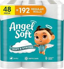Mother's Day  Angel Soft Toilet Paper, Pack-6Mega Rolls = 24Regular Rolls, Soft And Strong Toilet Tissue - Toilet Paper, Tissue Paper, Roll, Paper Towels, Papel Toalla Para Cocina, Fuerza Regida, Cleaning Supplies, Buy One Get One Free, 2-Ply Durable Ti - 巨型捲 - 查看 12