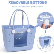 Lightweight Rubber Beach Bag XL Transparent Window Travel Tote Bags - 草綠色 - 查看 10