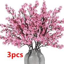 3支装仿真满天星花束，适用于婚礼、家居、餐厅、卧室、花瓶装饰、节日生日派对用品、婚礼场景布置、鲜花、情人节礼物、新年DIY材料 - 粉色 - 查看 7