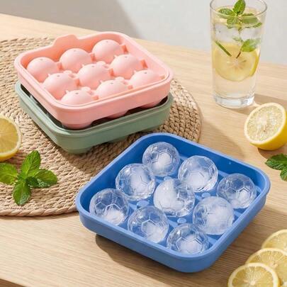 2026 World Cup Football Silicone Mold, 9-Cavity Silicone Ice Ball Maker, Reusable Round Ice Ball Maker, Suitable For Home Gatherings, Bar Mixology, Summer Beverages, DIY, Fan Parties, Camping & Picnics, Travel Essentials, Kitchen Must-Haves, Great Gift For 2026 World Cup, Football Themed, Fan Accessories, Summer Iced Drinks