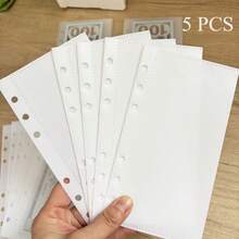 5 piezas de bolsas transparentes blancas de PP tamaño A6 para planificador de presupuesto creativo - Estilo 1 - Ver 2