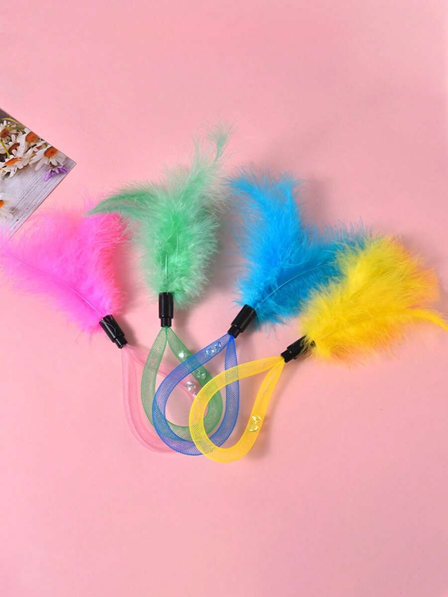 1 chiếc đồ chơi cần câu lông vũ cho mèo; Đồ chơi chuông cho mèo; Đồ chơi tự giải trí giúp thú cưng giảm buồn chán; Đồ dùng cho thú cưng - Xem 1