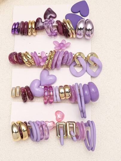 1-20 pares de pendientes de moda exagerados con diseños aleatorios de corazones, letras, vintage y geométricos, en caja sorpresa, adecuados para fiestas, bodas, graduaciones, cumpleaños, Ramadán, Día de la Madre, San Valentín, Navidad, Año Nuevo y uso diario de mujeres