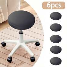 1/4/6件装圆形吧台凳套，防水弹力可拆卸坐垫套 - 彩色 - 查看 36
