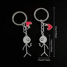 Bộ 2 móc khóa hình trái tim, quà tặng. - Nhiều màu - Xem 6