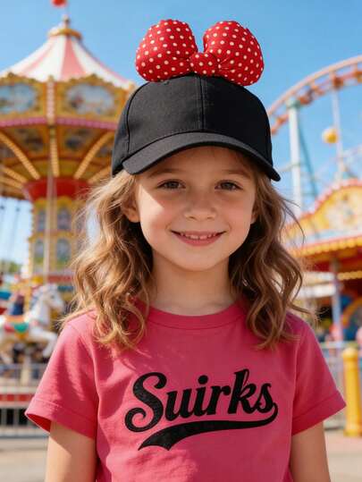 1顶儿童领结棒球帽，领结遮阳帽，适合儿童，轻便舒适，适合儿童户外玩耍，男女皆宜，购物、旅行皆可佩戴，是理想的儿童礼物，可爱的儿童帽子