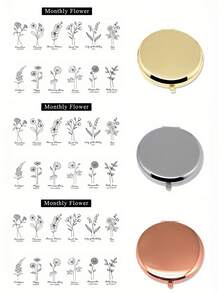 1pc Customizable Engraved Makeup Mirror/Personalized Pocket Mirror, Bridesmaid Proposal Gift/Best Friend Birthday Gift/Women's Personalized Gift, Suitable For All Seasons - Multicolor - View 6