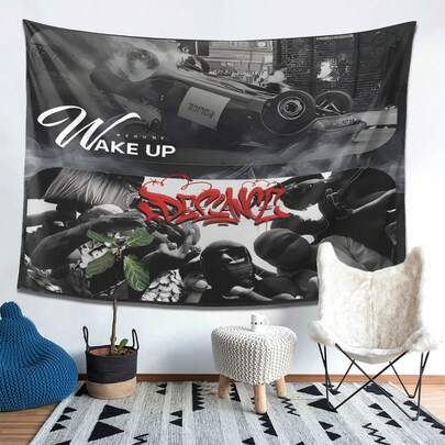 1 Tấm tranh treo tường chủ đề ghép hình – Nghệ thuật graffiti đô thị, chất liệu polyester, thích hợp cho phòng ngủ, ký túc xá và các bữa tiệc – Tranh treo tường trong nhà sống động, ý tưởng quà tặng tốt nghiệp và sinh nhật sáng tạo, mang đến cảm giác trẻ trung, bề mặt mịn màng.