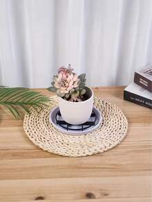 1/3/6pcs Plaid Pattern Plant Pot Tray, Round Plant Care Tray, Durable Plastic Plant Pot Pad, Pot Support, Breathable Round Drainage Rack, Breathable Anti-Rot Plant Pot Tray With Drainage Holes, Suitable For Indoor & Outdoor Potted Plants Nursery Rack, Indoor Gardening Essential Tray, Requires Assembly - Multicolor - View 5