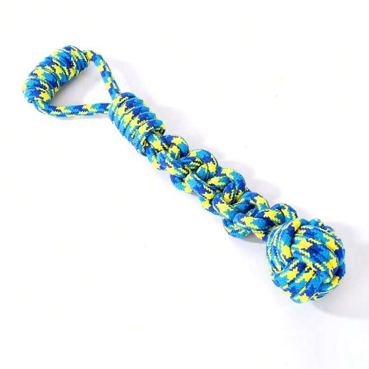 Đồ chơi dây thừng cho chó, đồ chơi dây thừng cotton không thể phá hủy, đồ chơi giúp vệ sinh răng miệng và chăm sóc răng cho chó, đồ chơi gặm nhai chịu lực cao, đồ chơi kéo co tương tác cho thú cưng cỡ lớn/trung bình thích gặm nhai mạnh. - Màu xanh lam - Xem 6