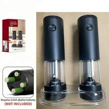 1 Set Electric Salt And Pepper Grinder - Automatic One-Touch Seasoning Jar With Transparent Window, 3.21oz Large Capacity, LED Light And Adjustable Coarseness, Kitchen Tool, Suitable For Wedding And Christmas Gifts - Multicolor - View 10