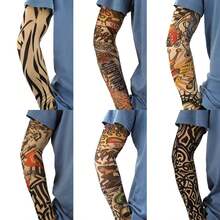 Elastische Tattoo-Armstulpen - UV-Schutz Kühlende Armstulpen - Seidig glatte Fahrrad-Armstulpen - Geeignet für Outdoor-Aktivitäten, Angeln, Radfahren, Wandern. Geeignet für Männer und Frauen - Verschiedenfarbig - Übersicht 2