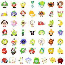 100pcs Hand-Drawn Colorful Fruit & Vegetable Expression Stickers, Waterproof Decorative Stickers For Water Bottles, Phones, Wholesale - Multicolor - View 7