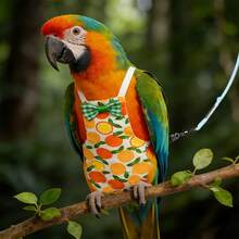 1pc Flight Leash + 1pc Bird Outfit, Ultra-Light Bird Leash Set, Fashionable Cute Cartoon Bird Diaper Pants Clothes, No Foot Damage, Dedicated Bird Walking Flight Leash, Diaper Flight Suit, Suitable For Bird Outdoor Dressing And Flight Use - View 3