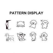 1pc Cute Poodle Shape Ink-Free Stamp, Press To Print, Healing Dog Image, Essential For Journals, Gifts, Decorations, Suitable For Students And Artistic Youth - Proud - View 5