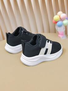 1 par de zapatos infantiles, zapatos de malla negra con suela blanda, zapatillas infantiles con , para primavera y otoño - Negro - Ver 7