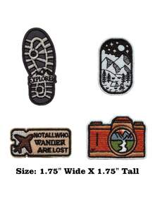 4 buah Patch Mini Explorer, Aplikasi Bordir Tempel Setrika untuk Kenang-kenangan Perjalanan & Berkemah - MultiWarna - View 5