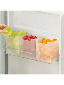 3/6/8/10pcs Transparent Refrigerator Storage Bins With Easy-Grip Handles, Space-Saving Kitchen Organizer Modern Food Sorting Boxes, Suitable For Refrigerator Door And Countertop, Food Contact - White - View 8