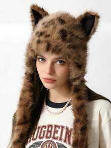 Mũ len giả lông thú hình tai cáo dễ thương, cá tính, mang phong cách Y2K độc đáo dành cho nữ mùa thu đông, giữ ấm tai, thích hợp cho đạp xe, đi biển, mùa hè. - A - Xem 2