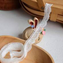 Dây ruy băng ren thêu - Dài 3 thước Anh, rộng 0,82 inch, họa tiết hoa nửa hình tròn viền đơn, nhiều màu sắc khác nhau, dùng cho quần áo trẻ em và đồ thủ công - Trắng, Đỏ, Đen, Hồng đào, Đỏ tía, Mơ, Xám, Xanh nhạt, Xanh lá cây, Tím nhạt - nhiều màu - Xem 7