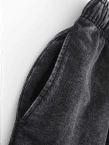 Mens Creative T-Shirt And Shorts Set American Vintage Full Print Street Wear Essential T-Shirt Set Men Graphic T-Shirt And Shorts Set With Dragon And Von Dutchs Logo Print Washed Look For Casual Outfits And Urban Style - 紫色和黑色 - 查看 5