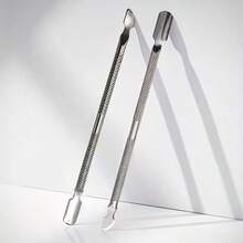 1pc Dual-Ended Cuticle Pusher, Stainless Steel Nail Cleaner Tool For Nail Care, Manicure, Nail Trimmer, Nail Technician Use - Silver - View 2