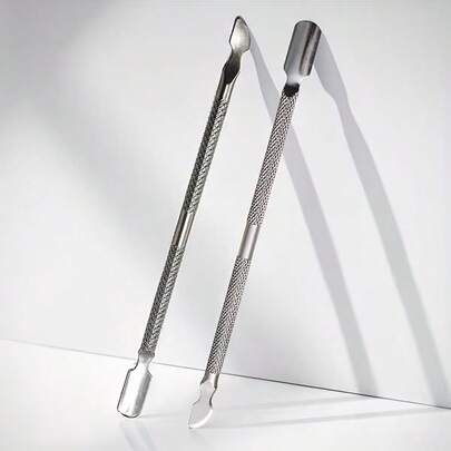 1pc Dual-Ended Cuticle Pusher, Stainless Steel Nail Cleaner Tool For Nail Care, Manicure, Nail Trimmer, Nail Technician Use