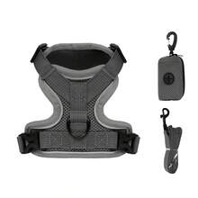 3件套宠物户外旅行套装，小型犬胸背带牵引绳拾便袋，必备遛狗胸背带 - 彩色 - 查看 33