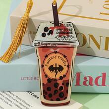 Fantasy Readers/Romantic Readers/Dark Romantic Themed Delicious Pearl Milk Tea Shaped Acrylic Colored Bookmarks, Cute Reading Page Design, Party Decorations, Reading Decorations, Learning Markers, Writing Helpers, Suitable For Book Lovers, Readers, Writers, Women, And Men. - Milk Tea Stick - View 9