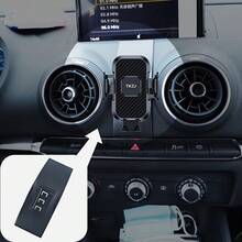 TKZJ Giá đỡ điện thoại trên xe hơi bằng sợi carbon có thể điều chỉnh, đế cố định, phụ kiện đặc biệt phù hợp với Audi A3 S3 8V 2014-2020, giá đỡ chắc chắn trên bảng điều khiển, quà tặng mùa xuân và kỷ niệm. - màu đen - Xem 5