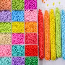 1 Hộp 24 Hạt cườm thủy tinh 3mm màu sắc thời trang, bộ dụng cụ tự làm trang sức, phụ kiện hạt cườm rời - Bộ hạt cườm 3mm - Xem 3